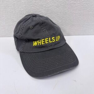 Wheels Up Hat One Size Adjustable Baseball Cap Gray Private Charter Jet